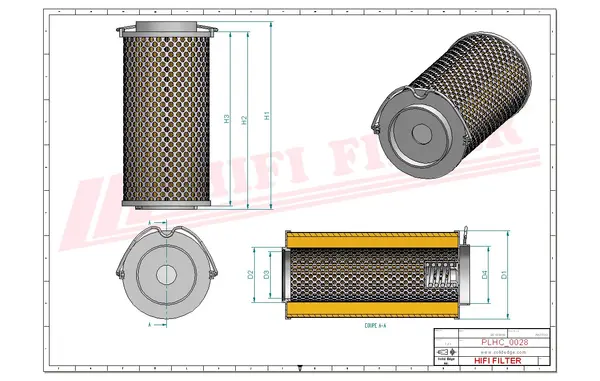 Rysunek wymiarowy Filtr hydrauliczny SH 74015