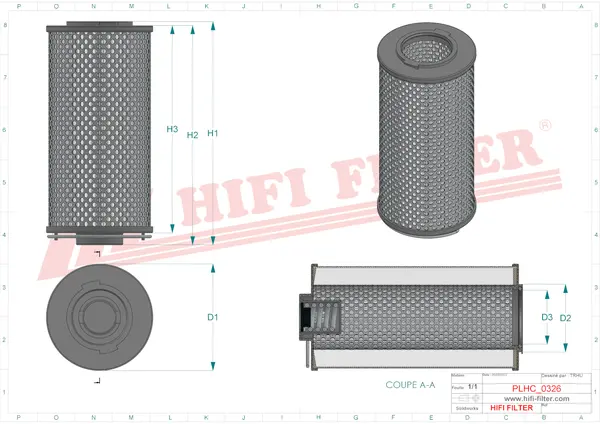 Rysunek wymiarowy Filtr hydrauliczny SH 74034