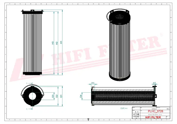Rysunek wymiarowy Filtr hydrauliczny SH 74564 SPNCO