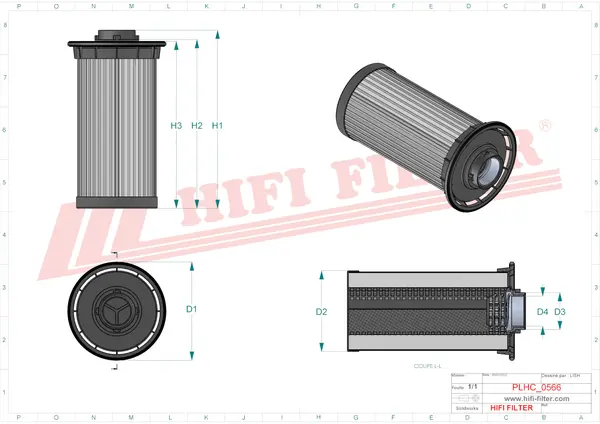 Rysunek wymiarowy Filtr hydrauliczny SH 74621