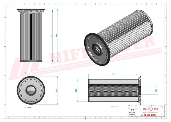 Rysunek wymiarowy Filtr hydrauliczny SH 75391