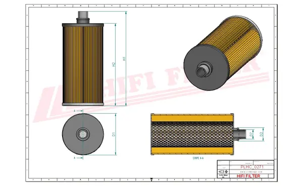 Rysunek wymiarowy Filtr hydrauliczny SH 75457 SP