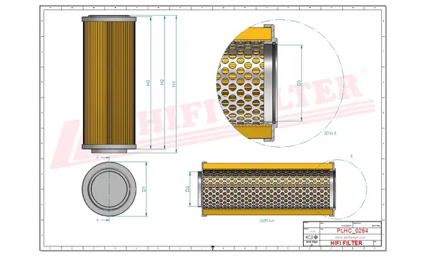 Rysunek wymiarowy Filtr hydrauliczny SH 76013