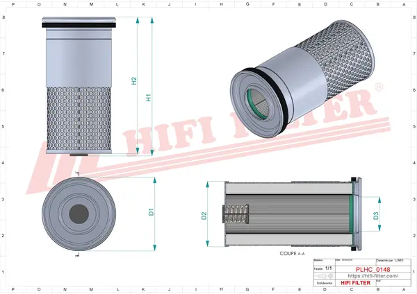 Rysunek wymiarowy Filtr hydrauliczny SH 76019