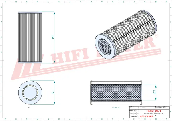 Rysunek wymiarowy Filtr hydrauliczny SH 76021
