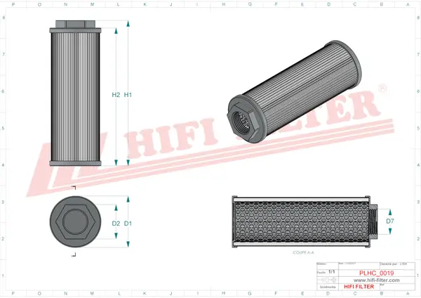 Rysunek wymiarowy Filtr hydrauliczny SH 77133