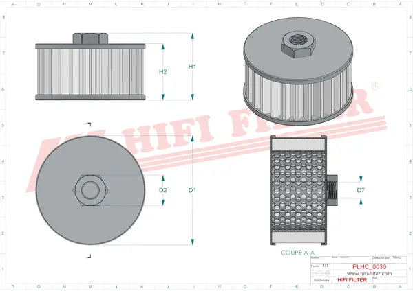 Rysunek wymiarowy Filtr hydrauliczny SH 77235