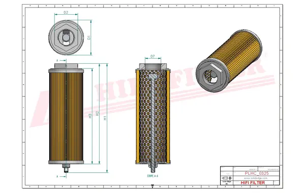 Rysunek wymiarowy Filtr hydrauliczny SH 77247