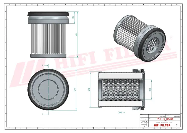 Rysunek wymiarowy Filtr hydrauliczny SH 78024