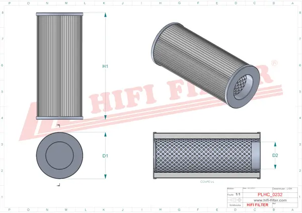 Rysunek wymiarowy Filtr hydrauliczny SH 84012