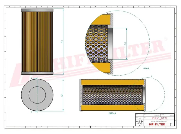 Rysunek wymiarowy Filtr hydrauliczny SH 84014