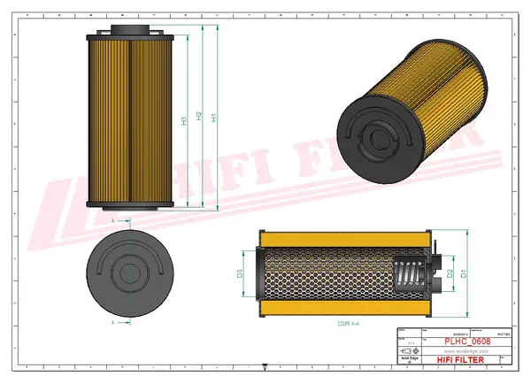 Rysunek wymiarowy Filtr hydrauliczny SH 93294