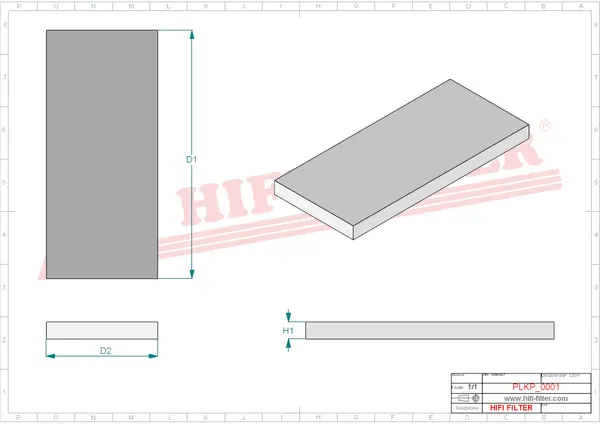 Rysunek wymiarowy Filtr kabinowy kit kategorii 1 SC 90281 KIT