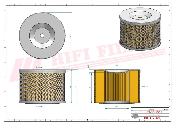 Rysunek wymiarowy Filtr kabinowy SC 16317