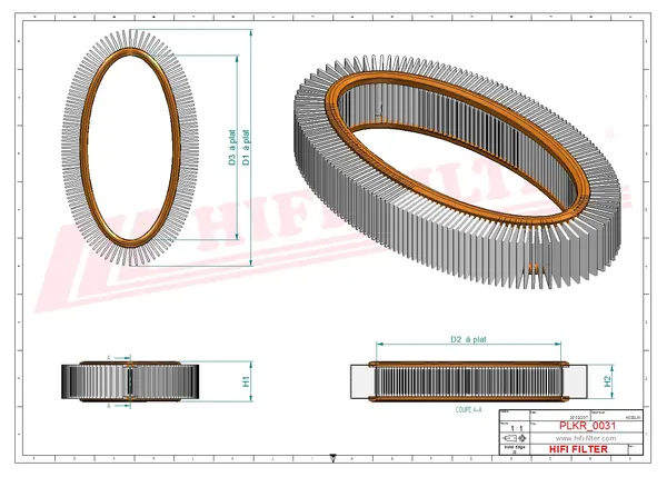 Rysunek wymiarowy Filtr kabinowy SC 50265