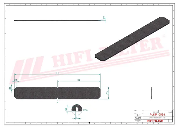 Rysunek wymiarowy Filtr kabinowy SC 50306