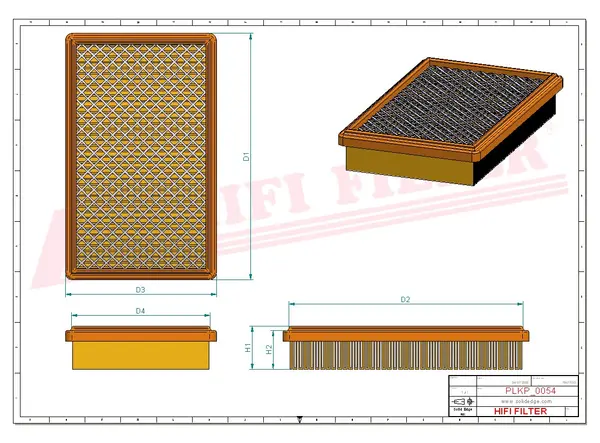 Rysunek wymiarowy Filtr kabinowy SC 60089
