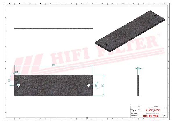 Rysunek wymiarowy Filtr kabinowy SC 60179