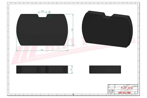 Rysunek wymiarowy Filtr kabinowy SC 70091
