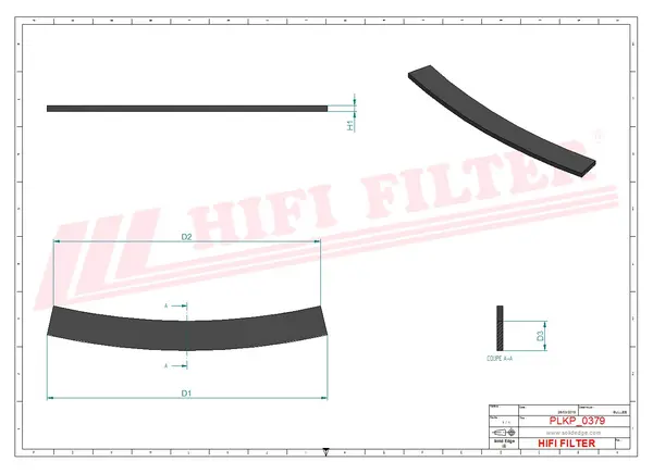 Rysunek wymiarowy Filtr kabinowy SC 70128