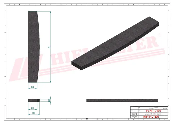 Rysunek wymiarowy Filtr kabinowy SC 70150