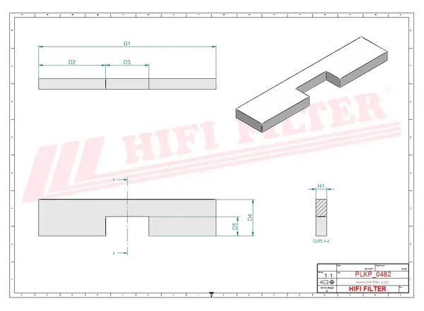 Rysunek wymiarowy Filtr kabinowy SC 70151