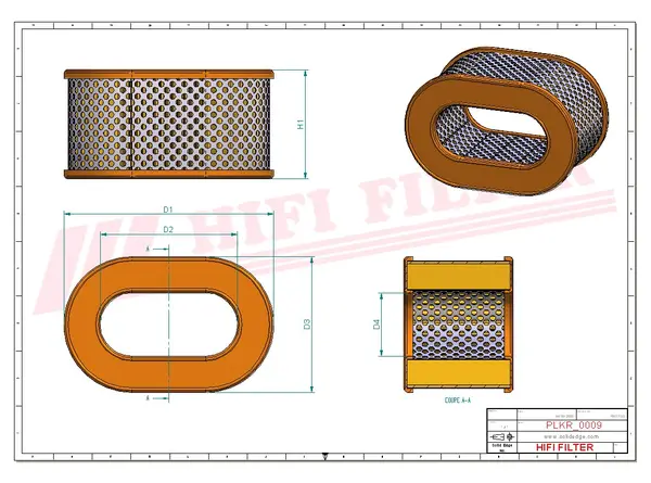 Rysunek wymiarowy Filtr kabinowy SC 90088
