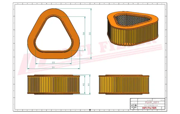 Rysunek wymiarowy Filtr kabinowy SC 90176