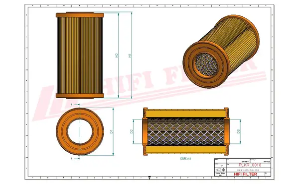 Rysunek wymiarowy Filtr kabinowy SC 90185 CA