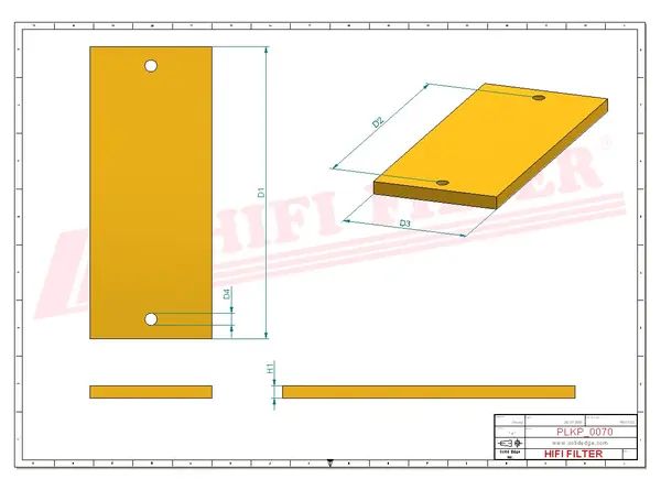 Rysunek wymiarowy Filtr kabinowy SC 90225