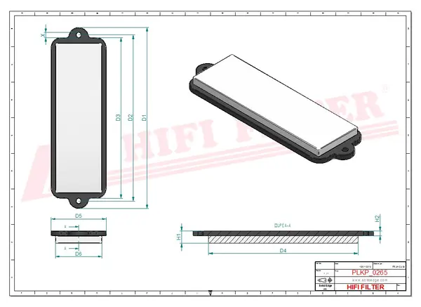 Rysunek wymiarowy Filtr kabinowy SC 90233