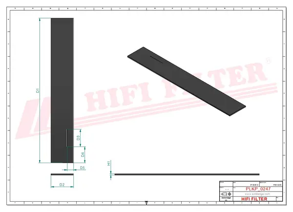 Rysunek wymiarowy Filtr kabinowy SC 90266