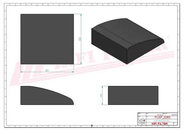 Rysunek wymiarowy Filtr kabinowy SC 90268