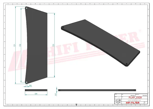 Rysunek wymiarowy Filtr kabinowy SC 90272