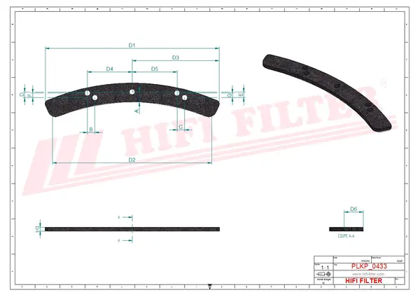 Rysunek wymiarowy Filtr kabinowy SC 90322