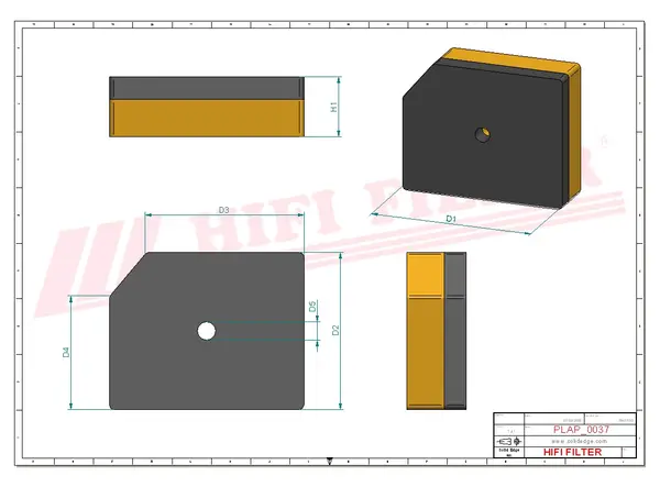 Rysunek wymiarowy Filtr kabinowy SC 90334