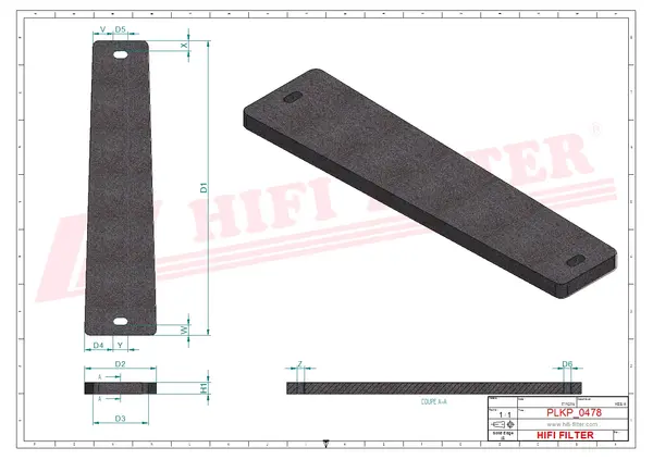 Rysunek wymiarowy Filtr kabinowy SC 90344