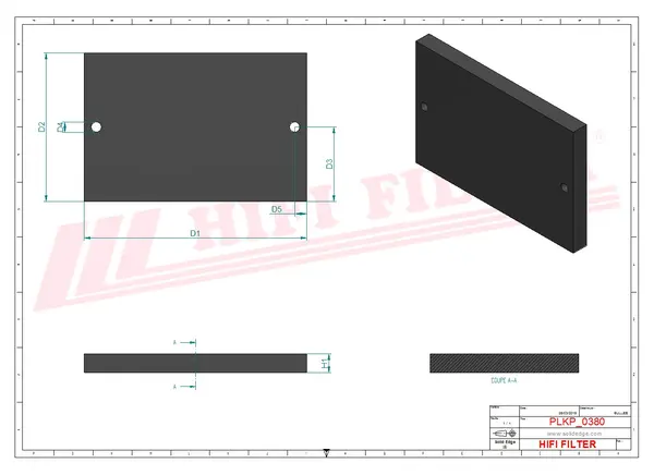 Rysunek wymiarowy Filtr kabinowy SC 90351
