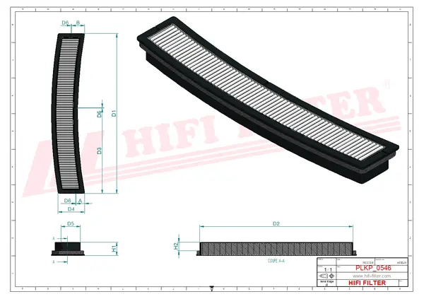 Rysunek wymiarowy Filtr kabinowy SC 90416