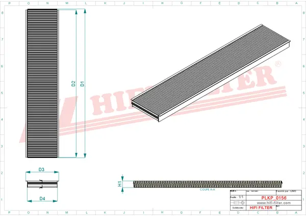 Rysunek wymiarowy Filtr kabinowy SC 90445
