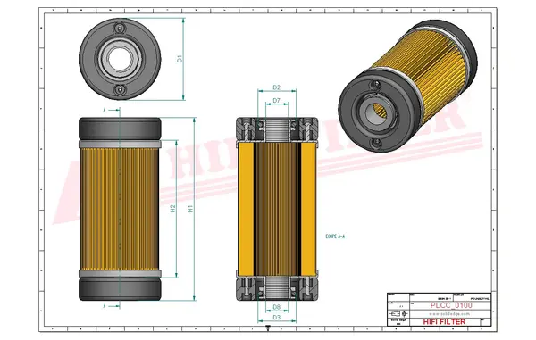 Rysunek wymiarowy Filtr mocznika SD 70318