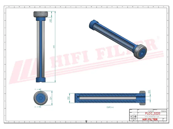 Rysunek wymiarowy Filtr mocznika SD 70382