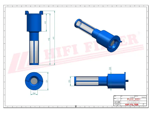 Rysunek wymiarowy Filtr mocznika SD 70387