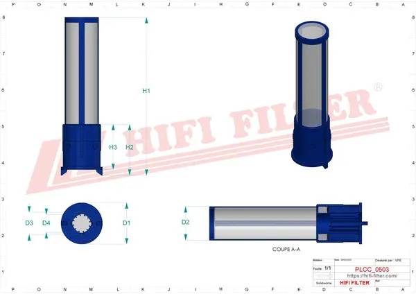 Rysunek wymiarowy Filtr mocznika SD 70470