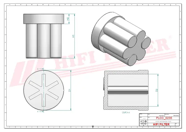 Rysunek wymiarowy Filtr mocznika SD 80600