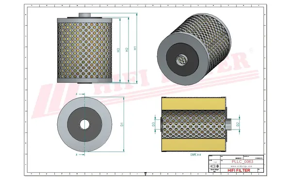 Rysunek wymiarowy Filtr oleju SO 10085