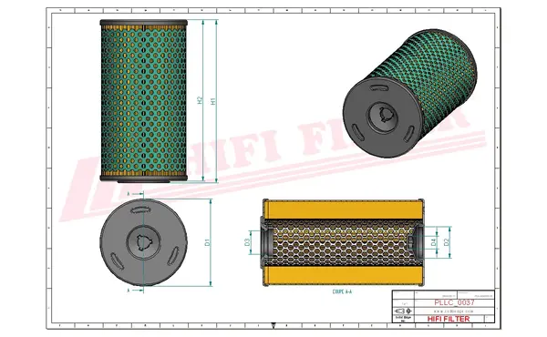 Rysunek wymiarowy Filtr oleju SO 11075
