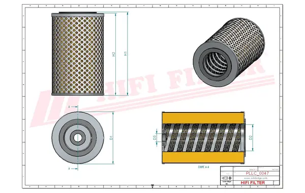 Rysunek wymiarowy Filtr oleju SO 1523