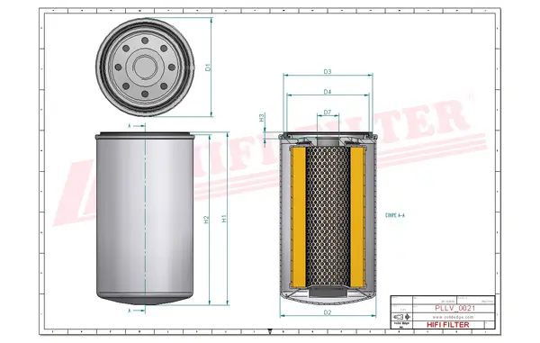 Rysunek wymiarowy Filtr oleju SO 3149