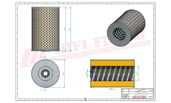 Rysunek wymiarowy Filtr oleju SO 3305